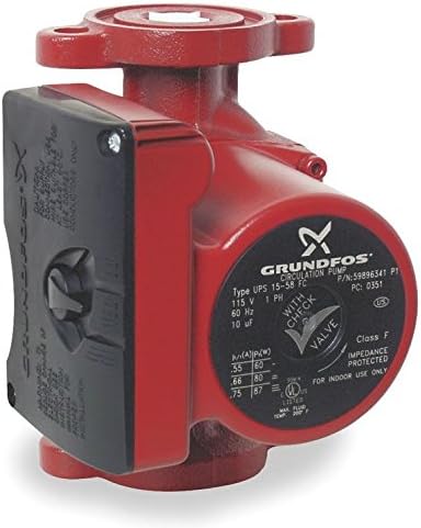 Grundfos UPS15-58FC Hot Water Circulator Pump, 3-Speed