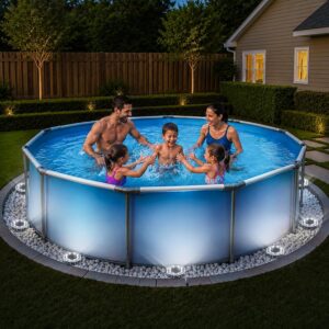 PATIOWIN 6-Pack Solar Pool Lights, 8LEDs Cool White