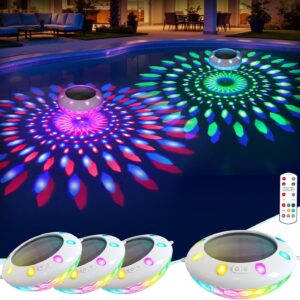 Covfirst Solar Floating Pool Lights - 4 Pack RGB Remote Control
