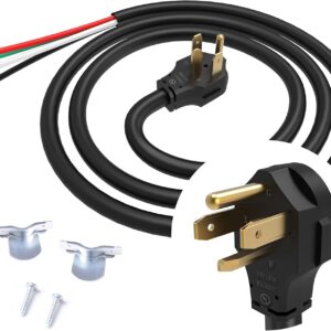 TOPDC 4 Prong Dryer Cord, 30 AMP, 5 ft, 4 Colors