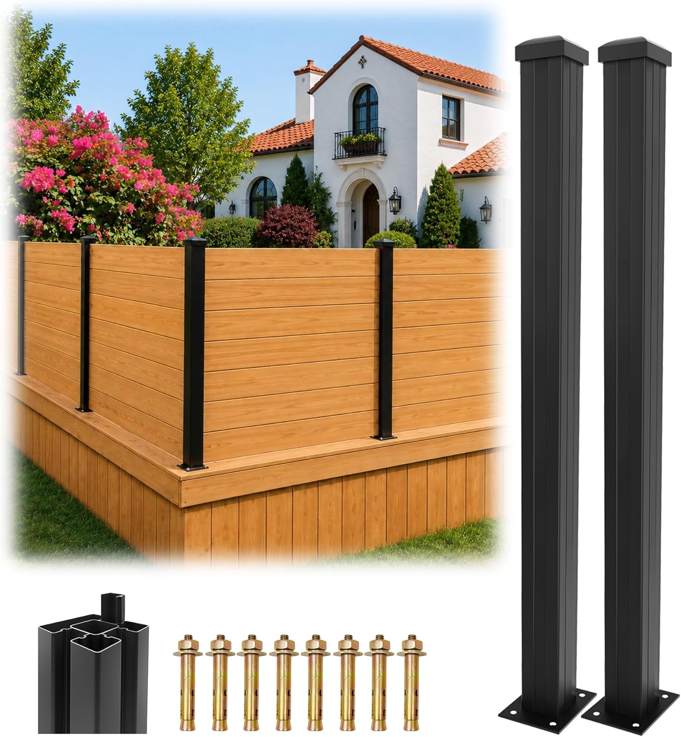 Heavy-Duty Aluminum Fence Post 2-Pack