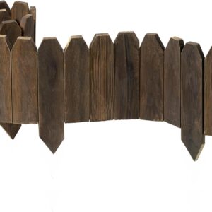 Wood Garden Edging Panels - 47" Charred Picket Fence