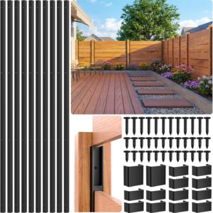 LukLoy 10-Pack 5FT Aluminum Fence Posts, Black