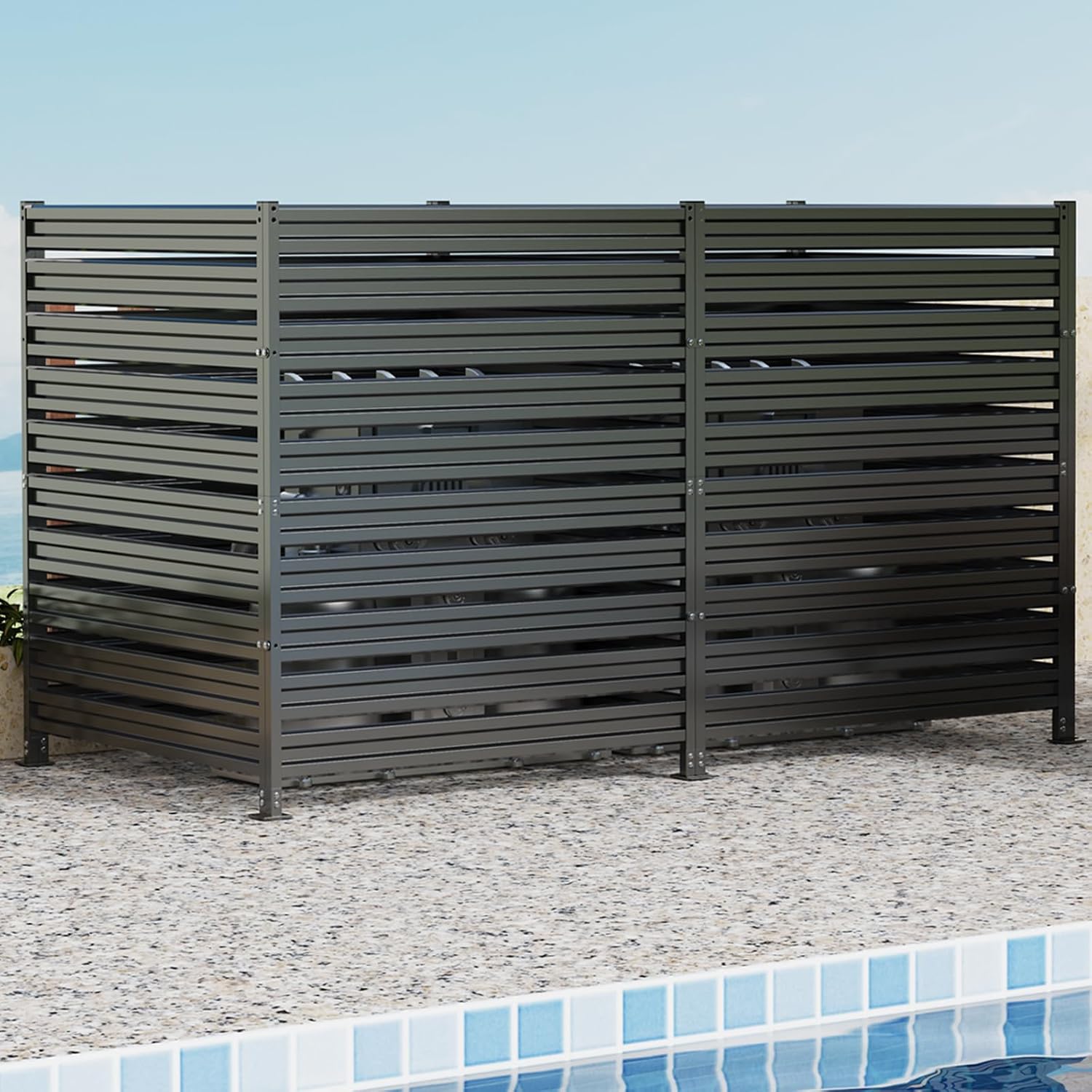 42in H x 38in W AC Fence, 3-Panel Metal Privacy Screen