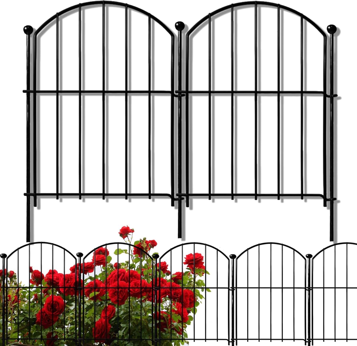 10-Pack Decorative Garden Fence, 17in x 10ft