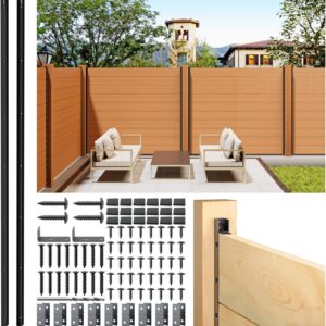 4-Pack 5ft Black Privacy Fence Posts with U-Channel