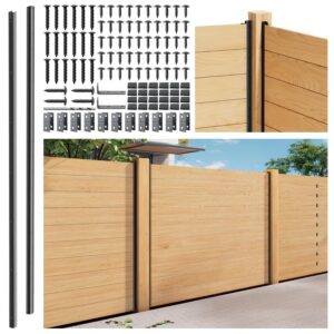Hulave 4-Pack 6FT Fence Posts – No-Dig Mount, Matte Black