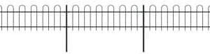Black Garden Fence w/ Hoop Top – Heavy-Duty Steel, 50ft