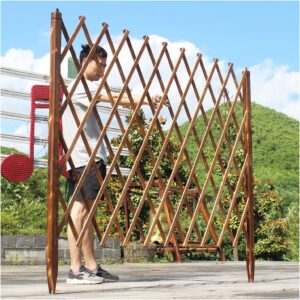 Adjustable Wooden Garden Fence, 6ft Telescopic Lattice
