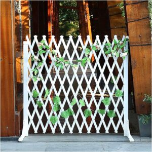 White Wooden Telescopic Fence, Garden Decor Lattice Board