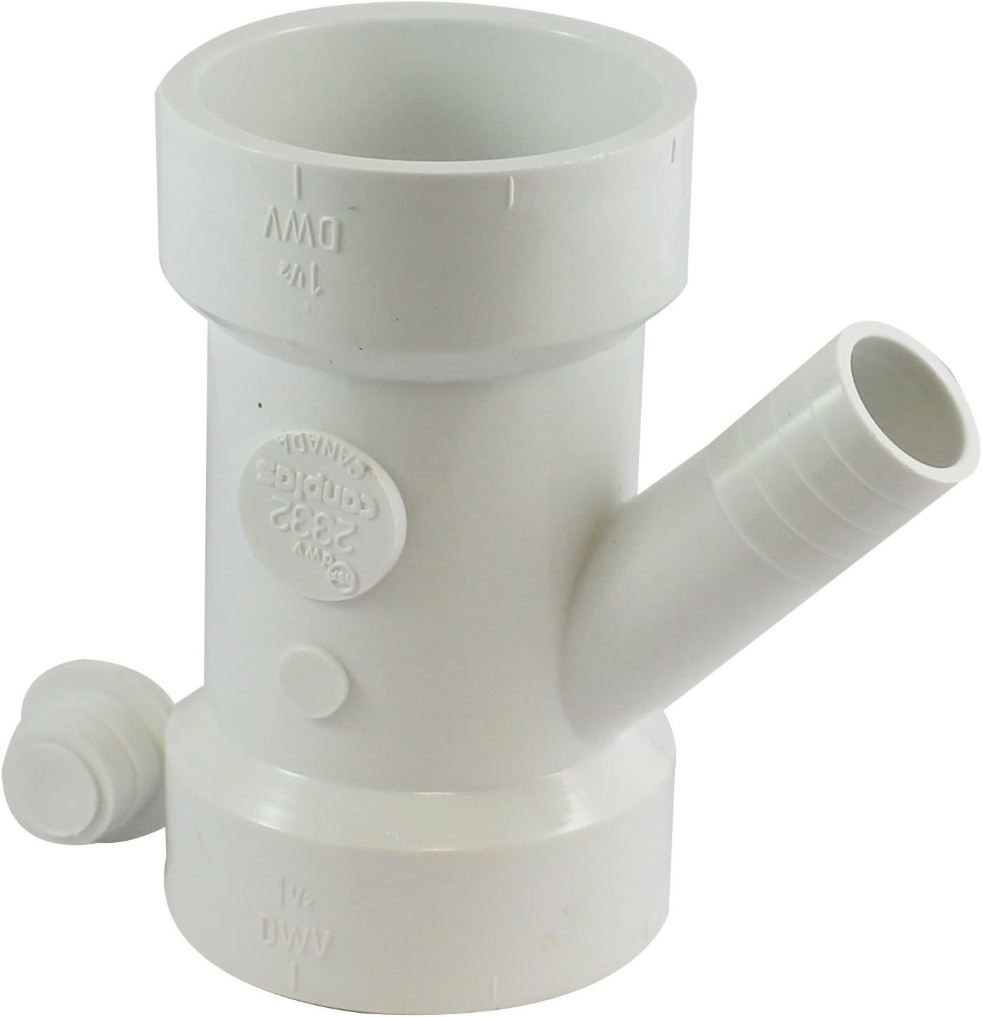 1.5" DWV PVC Dishwasher Wye Fitting, Schedule 40