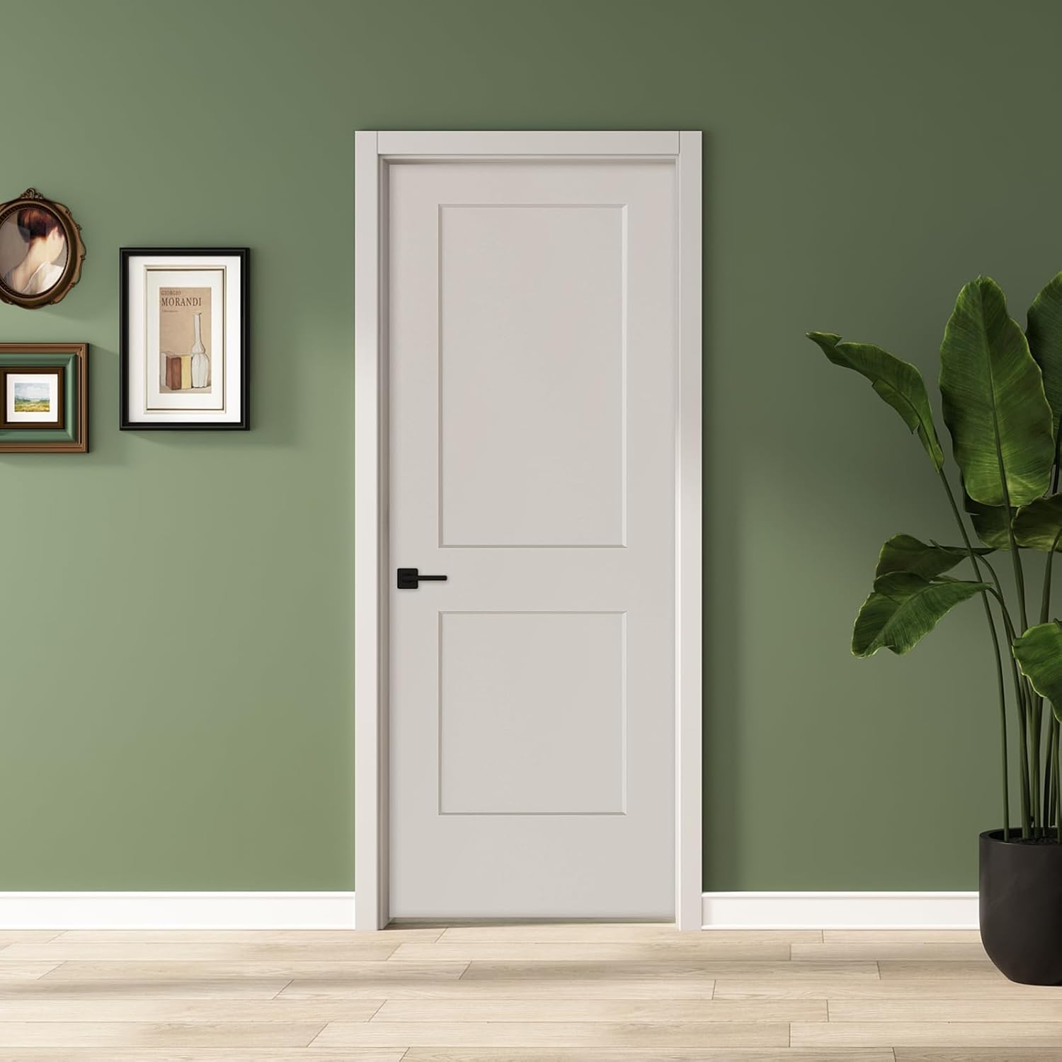 BARNSMITH 32x80 in White Primed 2-Panel Door Slab