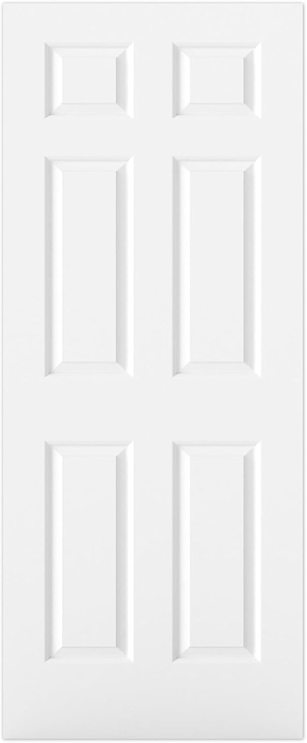 BARNSMITH 32x80 in White Primed 6-Panel Door Slab