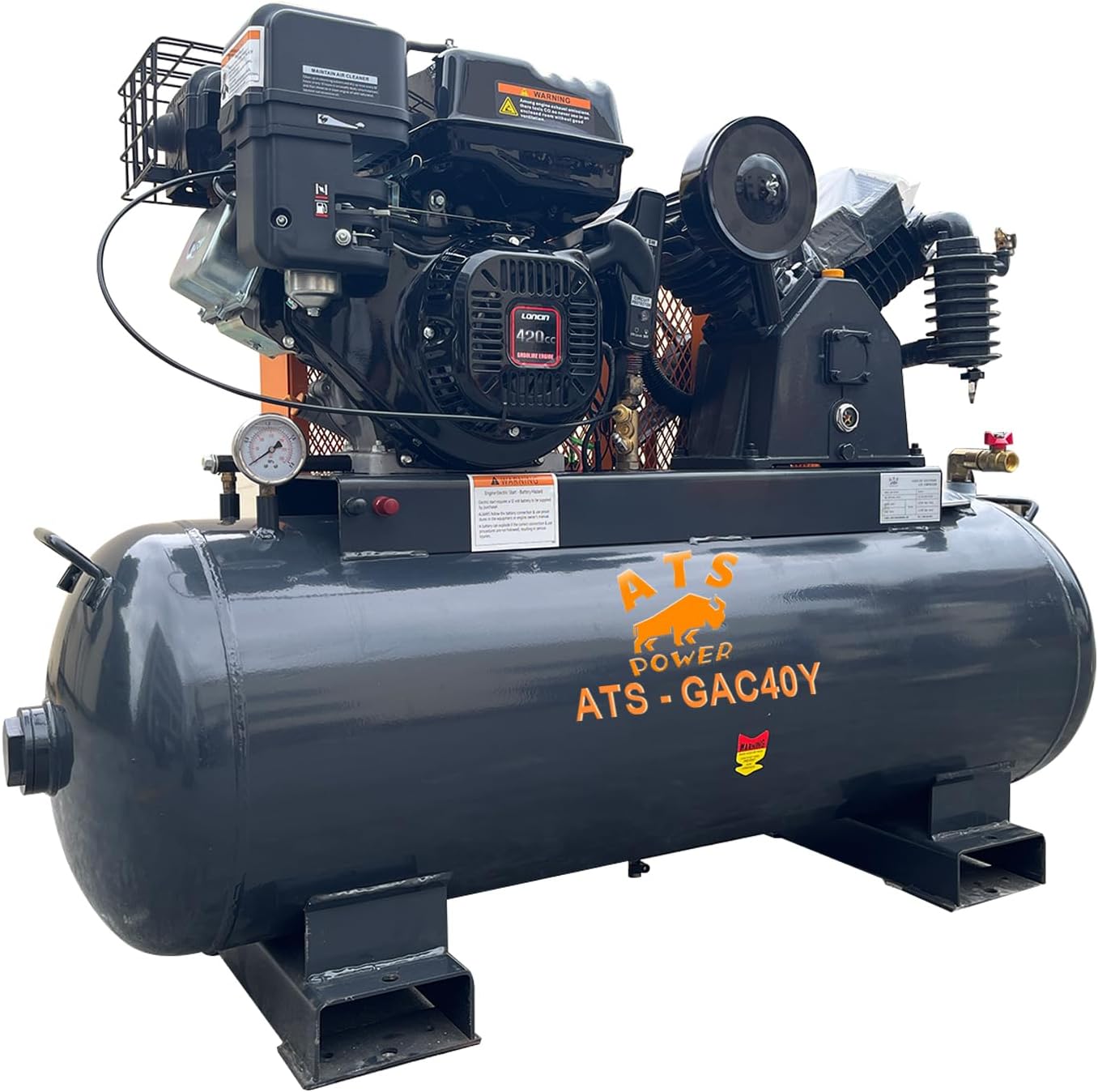 40 Gal Gas Air Compressor 15HP 175 PSI 24 CFM