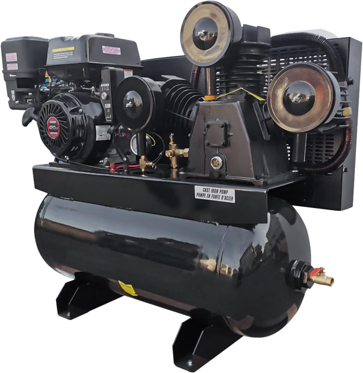 13HP Gas Air Compressor, 30 Gal Tank, 44 CFM