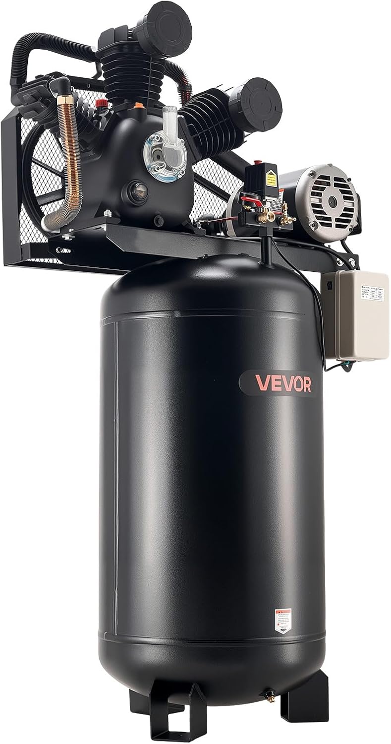 VEVOR 80 Gal Air Compressor, 10HP 3-Phase Industrial