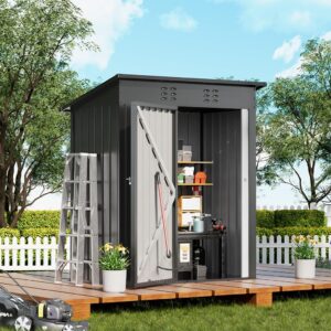 COMHOMA Outdoor Metal Shed - 5'x3' Tool Storage
