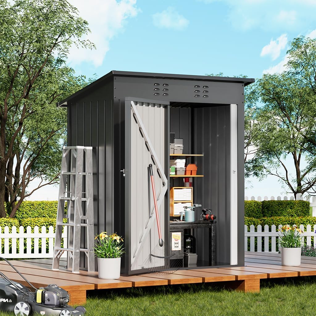 COMHOMA Outdoor Metal Shed - 5'x3' Tool Storage