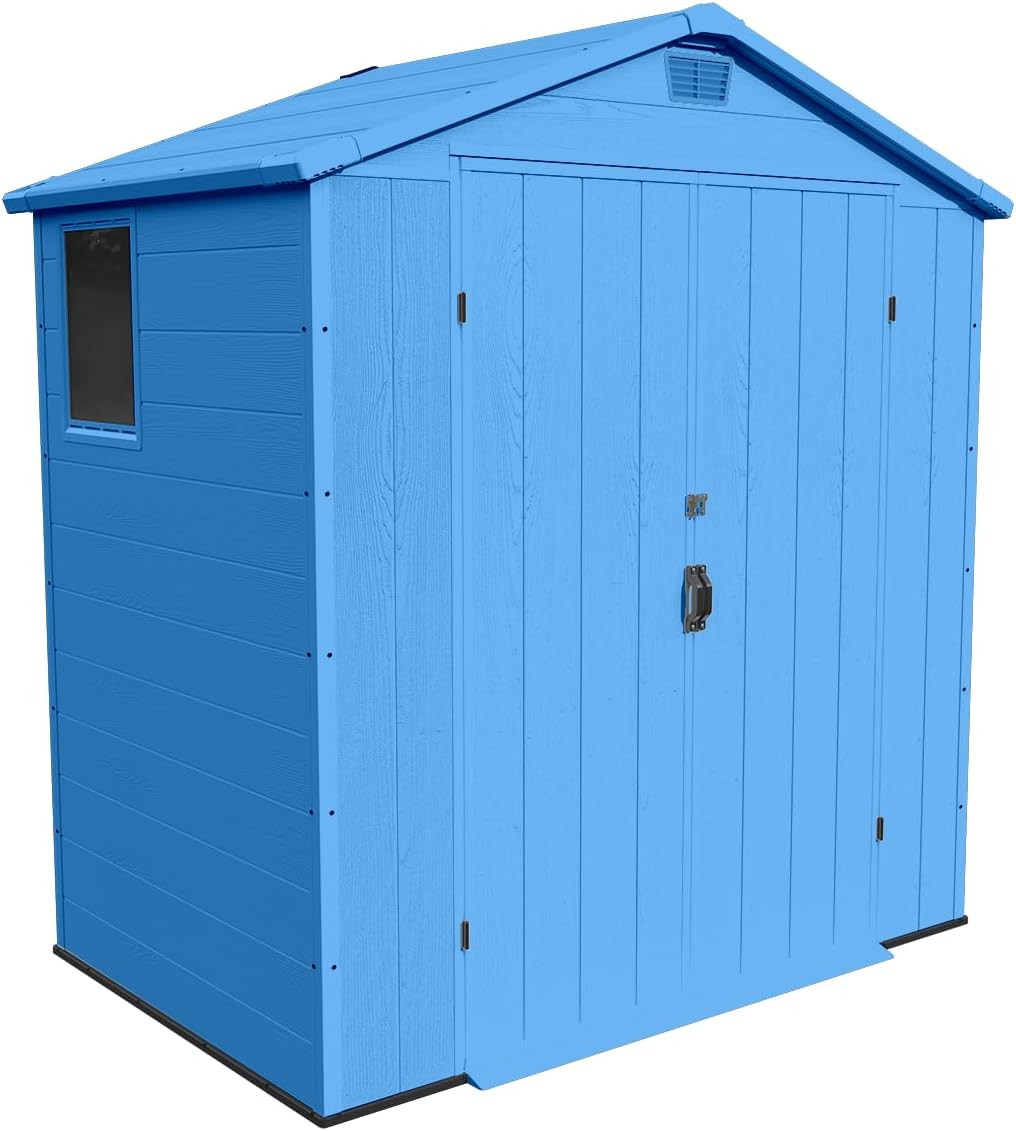 Greesum 4x6FT Plastic Outdoor Storage Shed - Gray