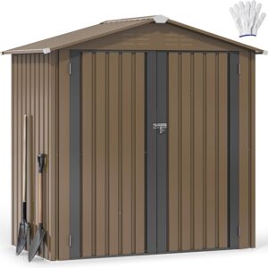 DWVO 6x4ft Tool Storage Shed - Lockable, Weatherproof