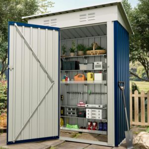 PeakPursuit 5×3FT Metal Storage Shed – 67CU.FT