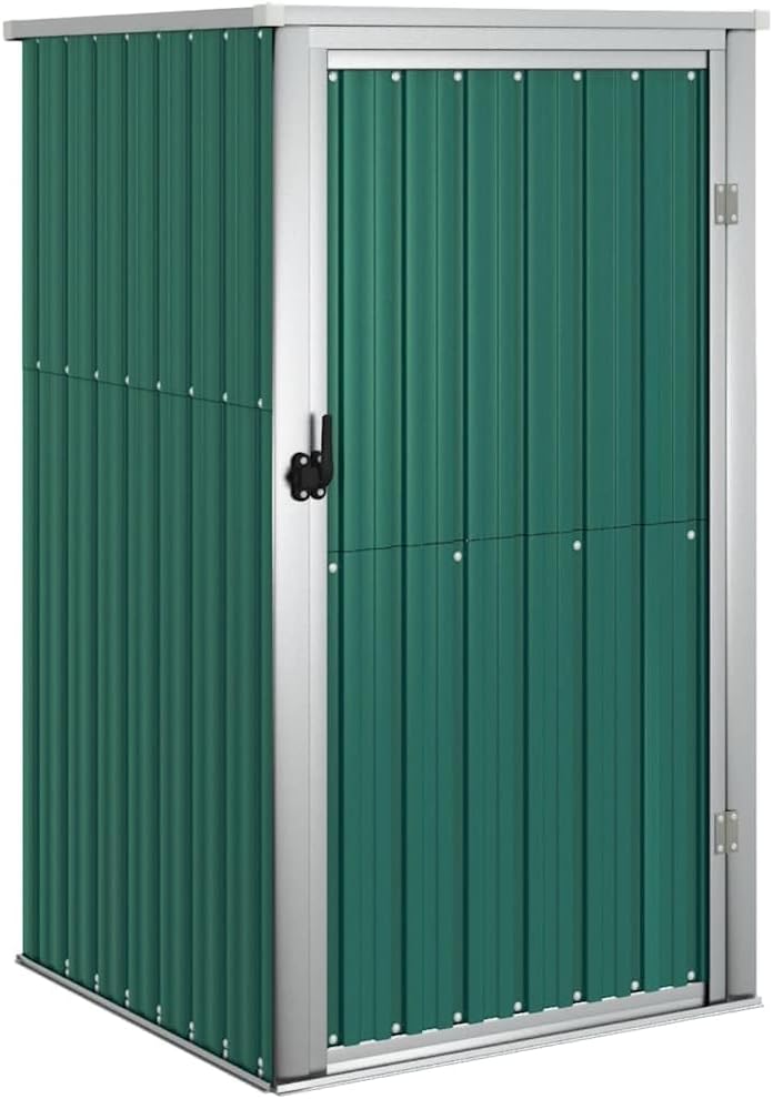 KPOTUERTU Galvanized Steel Garden Shed 34.6x35x63.4in