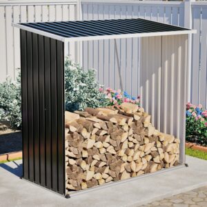 KEIKI 62 Cu.Ft Firewood Rack with Sloped Roof