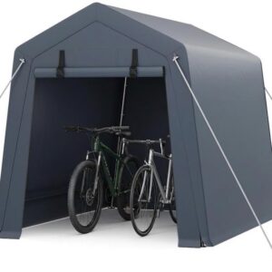 6x6x7 ft Heavy-Duty Storage Shed, Grey