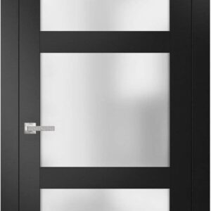 SARTODOORS Lucia 2552 Frosted Glass Door 36x80 in Matte Black