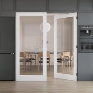 WINSTELLAR 64x80 Double Clear Glass Interior Door Slab