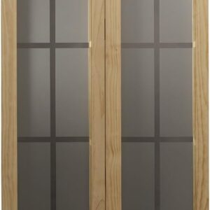 Mission Pine Bifold Door, 24x80in, Unfinished