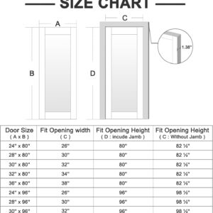 24" x 80" French Glass Door Slab, White