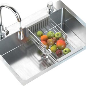 Stainless Steel Single Bowl Kitchen Sink 58x43cm