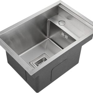 304 Stainless Steel Kitchen Sink, Black, Folding Faucet