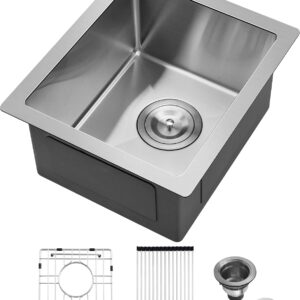 PEPO 13x15 Undermount Stainless Steel Bar Sink