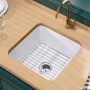 Miuara 18x18 Inch White Fireclay Bar Sink - Dual Mount