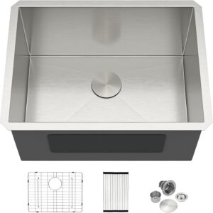 Dcolora 24" Undermount Laundry Sink - 16ga Stainless Steel