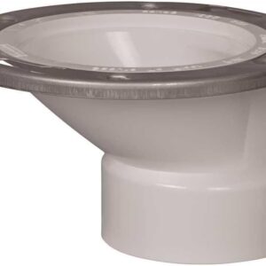 IPS 3x4 Inch PVC Offset Closet Flange w/ Metal Ring