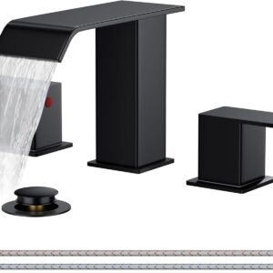 FORIOUS Matte Black 8in Widespread Bath Faucet