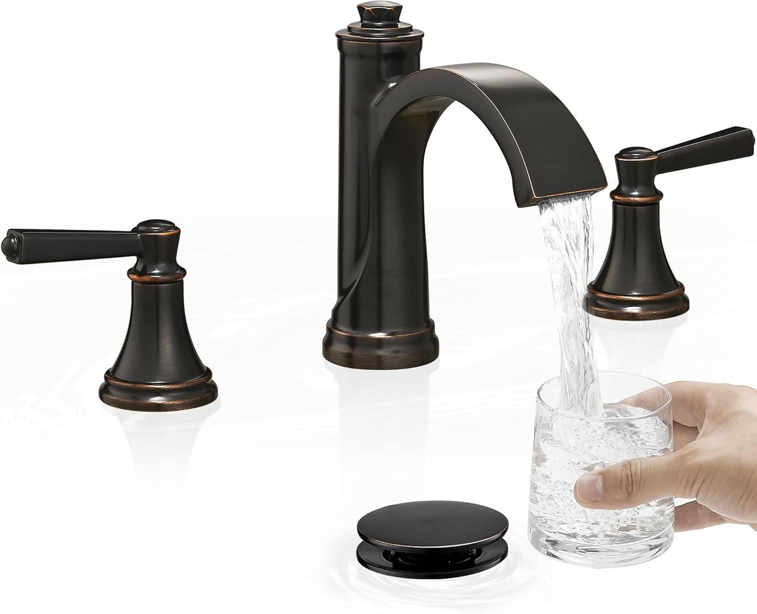 Oil Rubbed Bronze Waterfall Bathroom Faucet