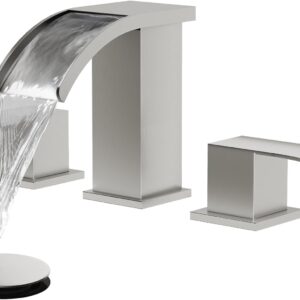 Gotonovo 8" Waterfall Bathroom Faucet Set, Brushed Nickel