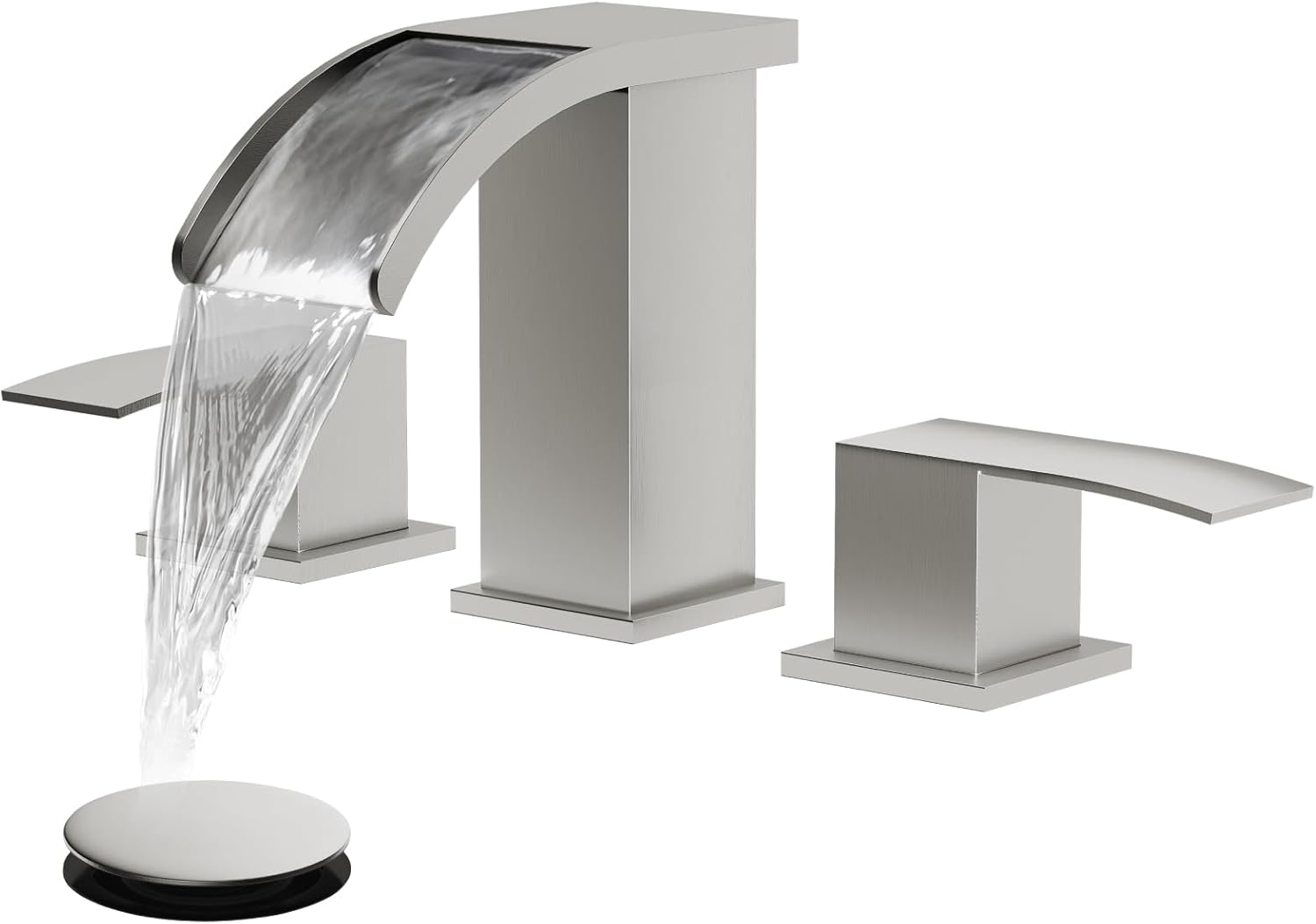 Gotonovo 8" Waterfall Bathroom Faucet Set, Brushed Nickel
