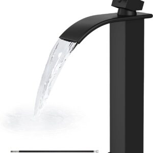 Airuida Matte Black Waterfall Bathroom Faucet