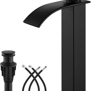 Gotonovo Waterfall Bathroom Faucet, Matte Black