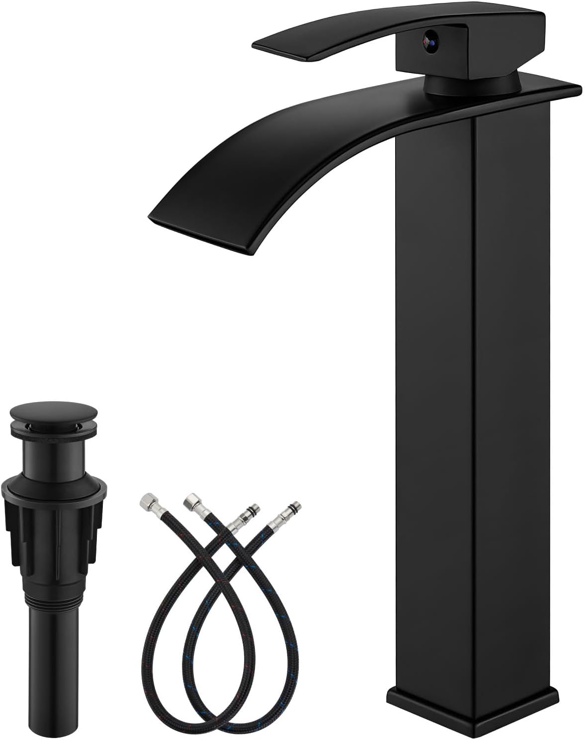 Gotonovo Waterfall Bathroom Faucet, Matte Black