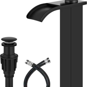 GBBNE Matte Black Waterfall Bathroom Faucet