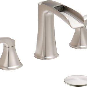 Fapully Brushed Nickel Waterfall Bathroom Faucet