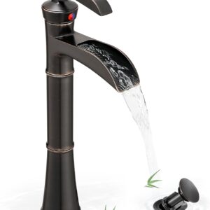 Oil Rubbed Bronze Tall Vessel Faucet, 5-Min Install