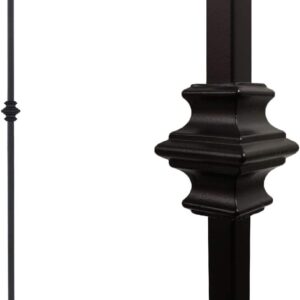 Single Knuckle Iron Balusters – 10-Pack, 44" x 1/2" Satin Black