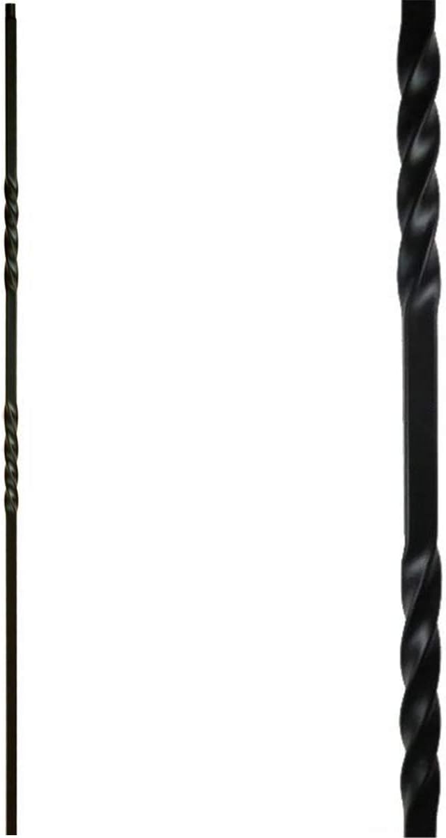 Double Twist 1/2" Iron Balusters - Satin Black (10-Pack)